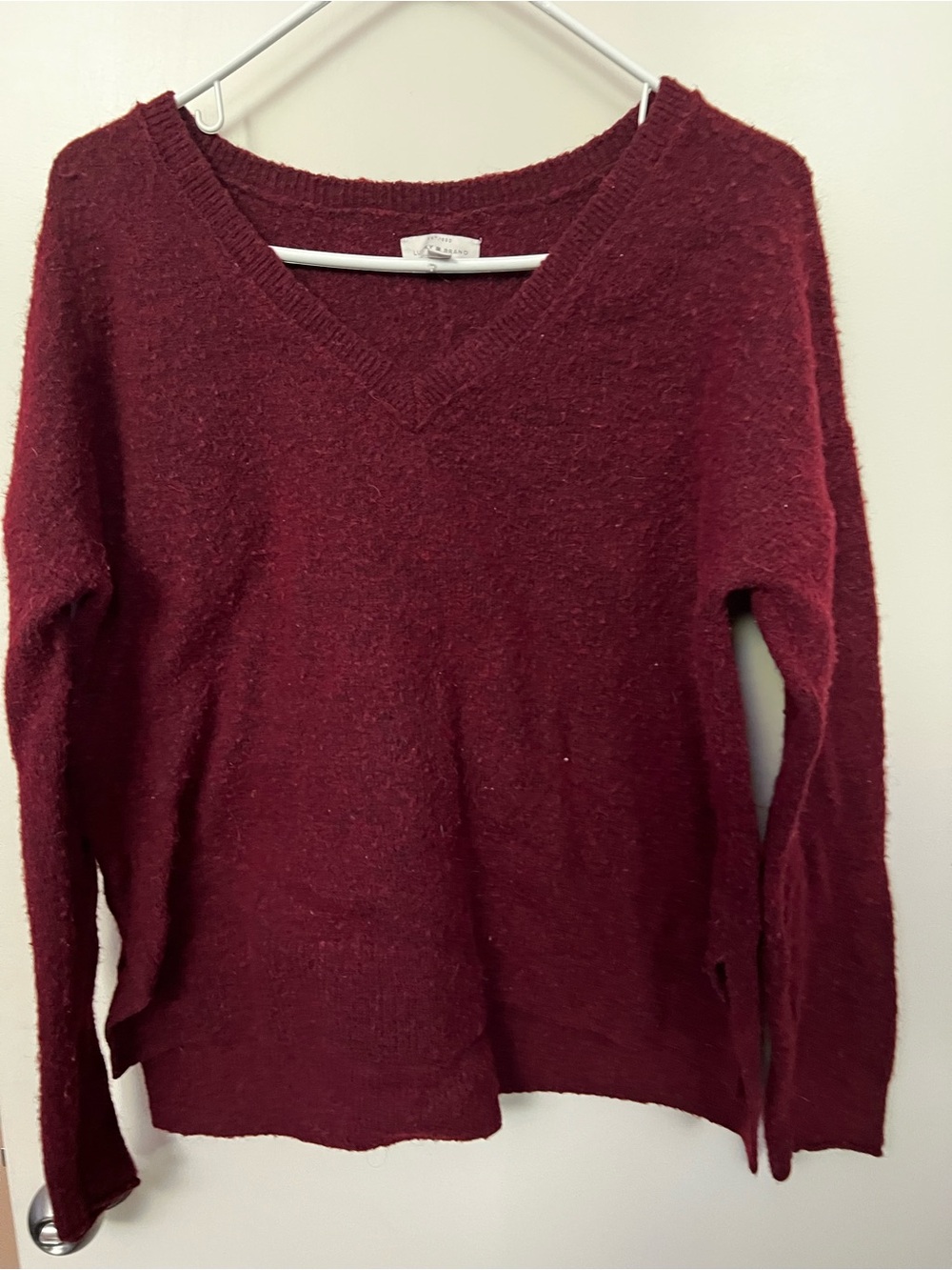 Lucky Brand Women's V-Neck Sweater in Deep Wine